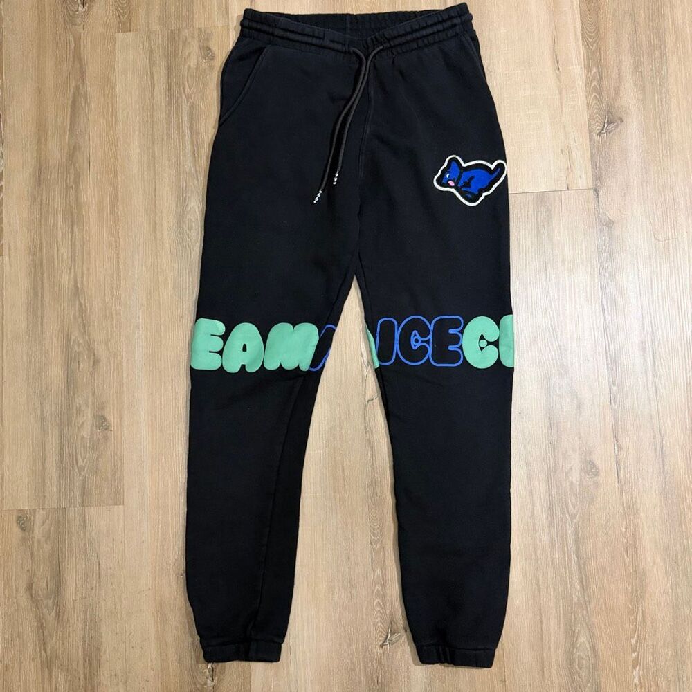 Icecream Black Sweatpants Joggers Running Dog Graphic Sz S Luxury Streetwear BBC